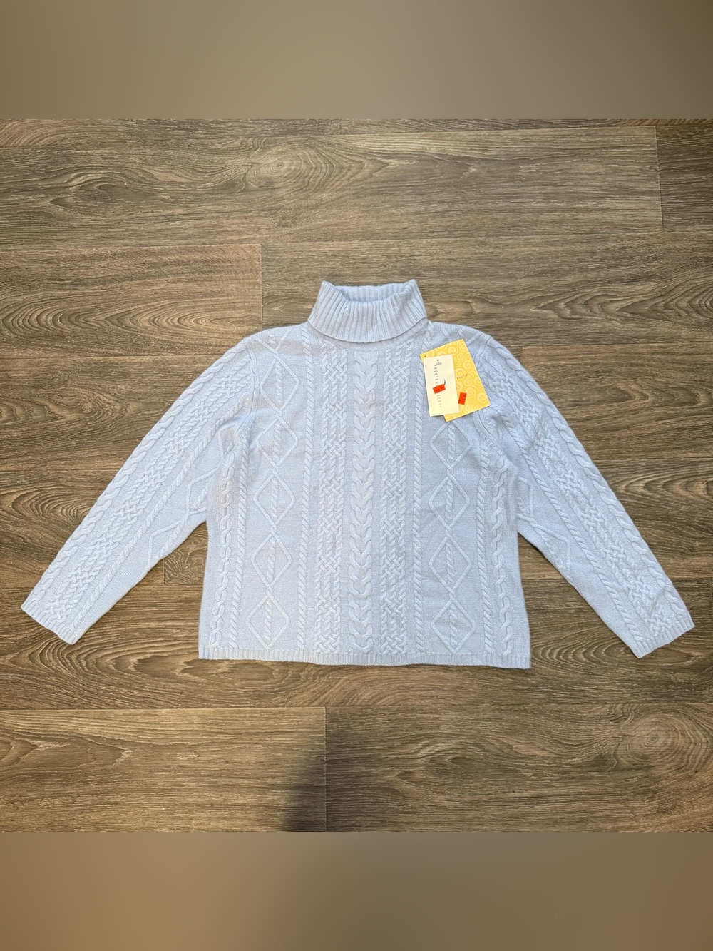 *NWT* precious fibers 100% cashmere cable knit turtleneck sweater